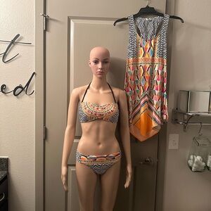 Trina Turk Brasilia Bandeau Bikini and Coverup Dress - Never worn